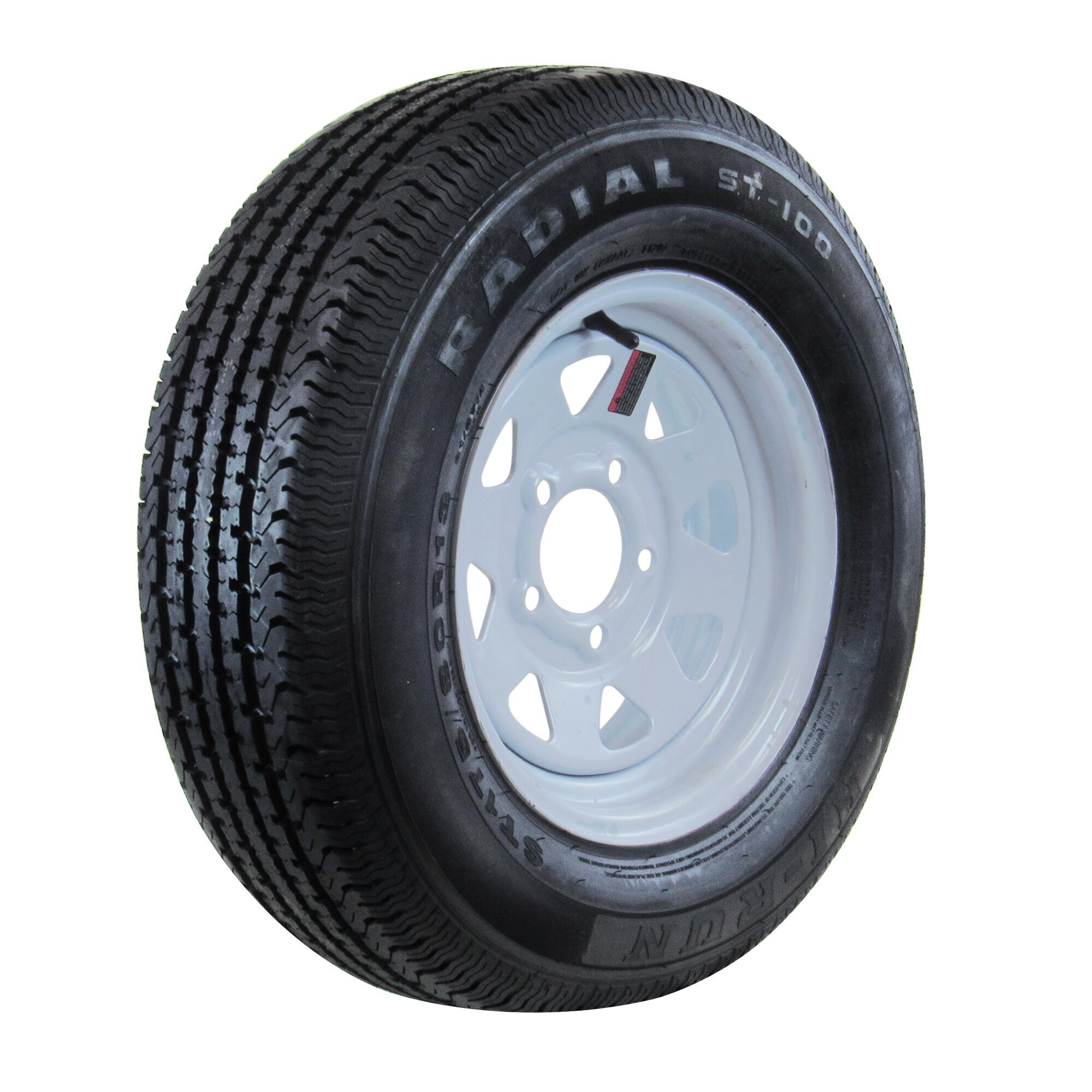 HI-RUN, Highway Trailer Tire Assembly, Radial, Spoked, Tire Size ST175/80R13 Load Range Rating C, Bolt Holes (qty.) 5 Model# ASR1200